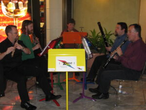 Zaptet Woodwind Quintet Signage for Performance at Stonestown Galleria in San Francisco